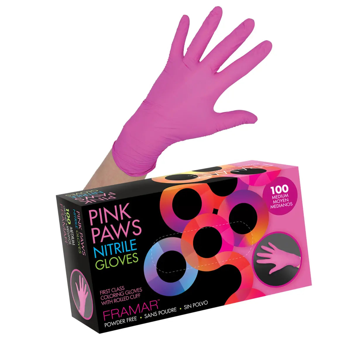Pink Paws Nitrile Gloves